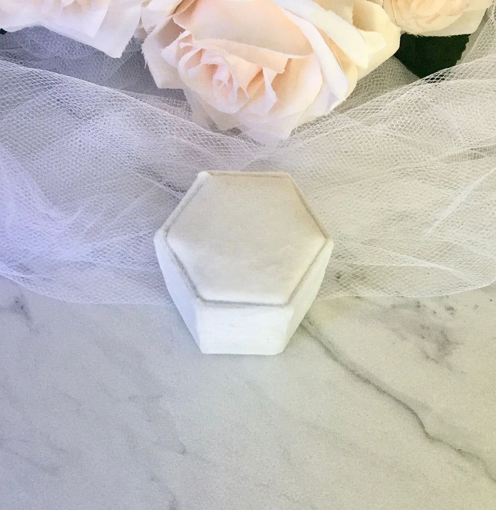 Wedding Accessories - Velvet Heirloom Hexagon Ring Box - More Colors Available