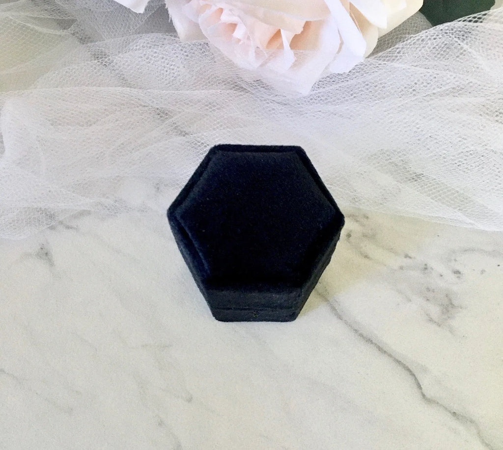 Wedding Accessories - Velvet Heirloom Hexagon Ring Box - More Colors Available