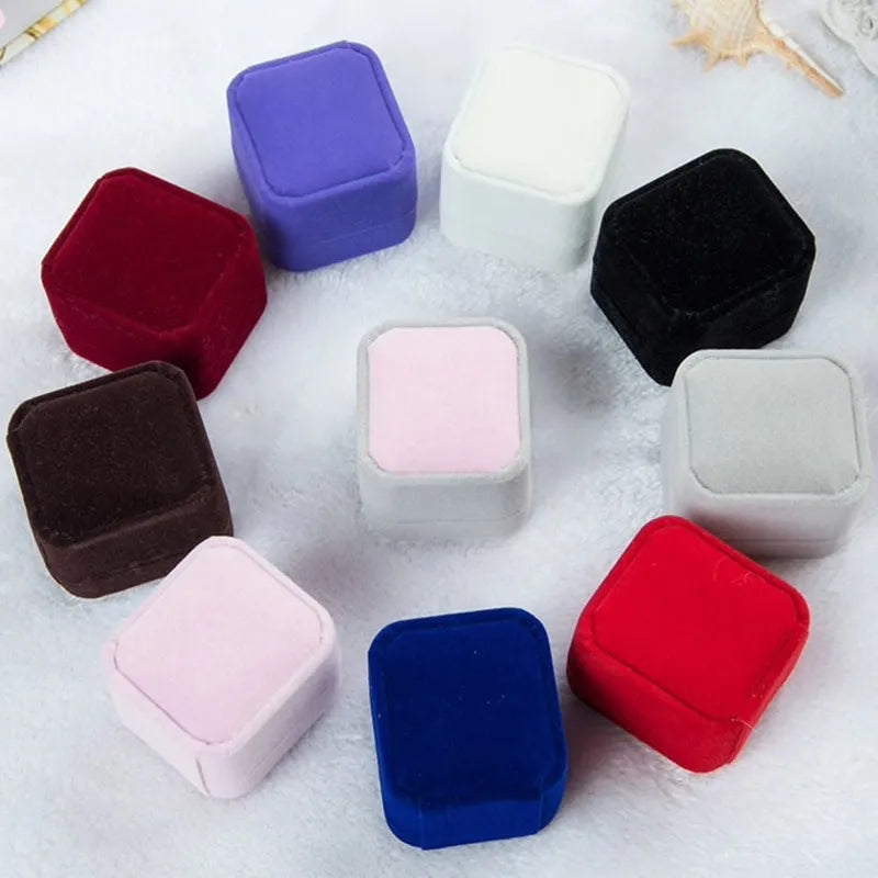 Wedding - Square Velvet Ring Boxes - More Colors Available