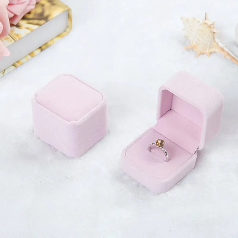 Wedding - Square Velvet Ring Boxes - More Colors Available