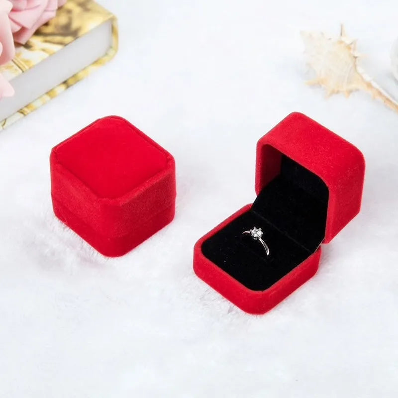 Wedding - Square Velvet Ring Boxes - More Colors Available