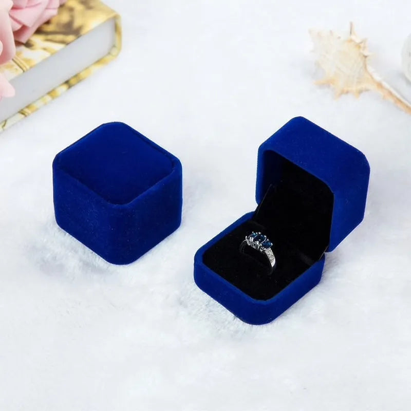 Wedding - Square Velvet Ring Boxes - More Colors Available