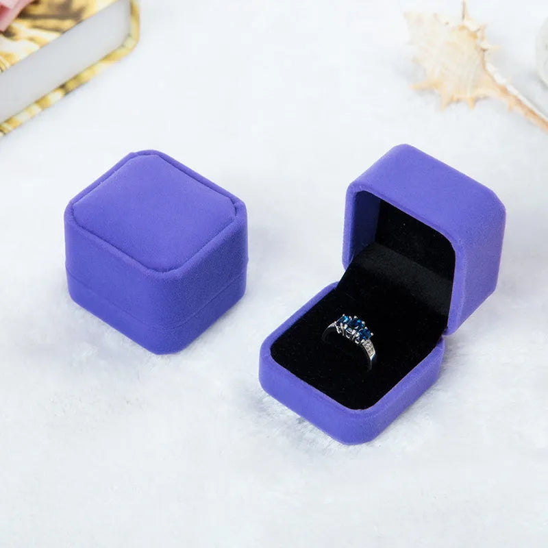Wedding - Square Velvet Ring Boxes - More Colors Available