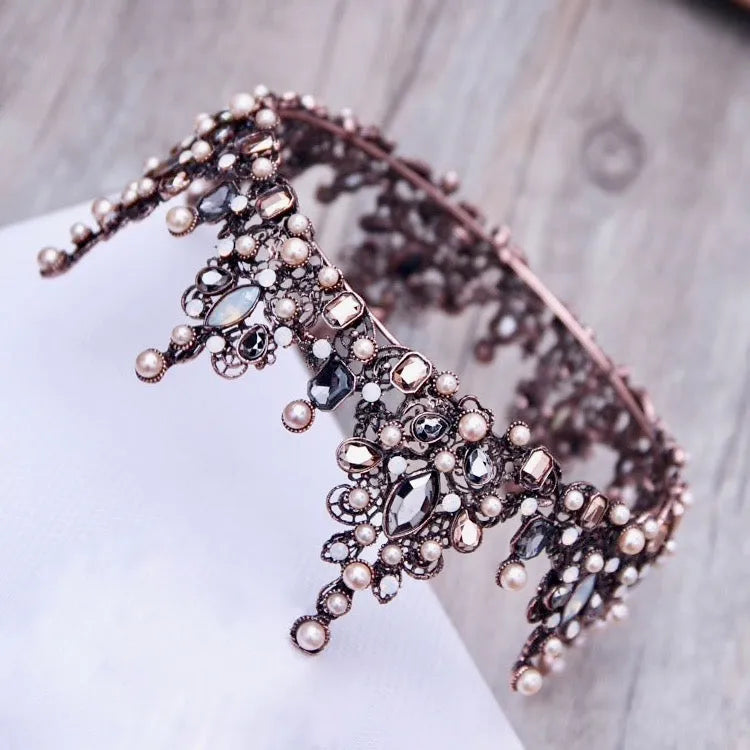 Wedding Hair Accessories - Baroque Pearl Bridal Crown Tiara