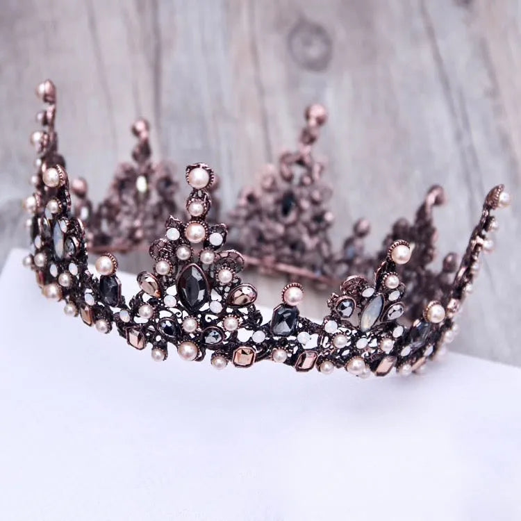 Wedding Hair Accessories - Baroque Pearl Bridal Crown Tiara