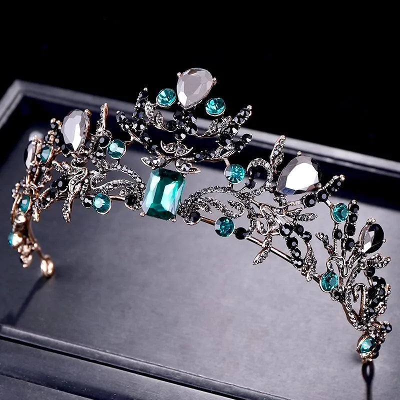 Wedding Hair Accessories - Victorian Gothic Green Bridal Tiara