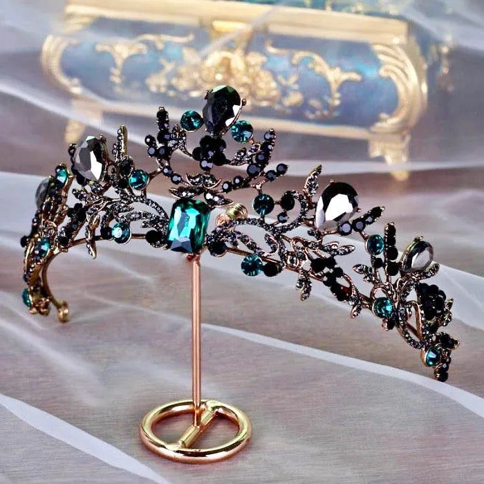 Wedding Hair Accessories - Victorian Gothic Green Bridal Tiara