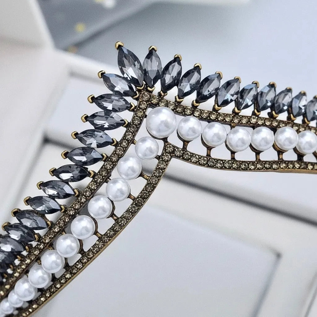 Pearl & Crystal Bridal Tiara | Elegant Alternative Wedding Crown