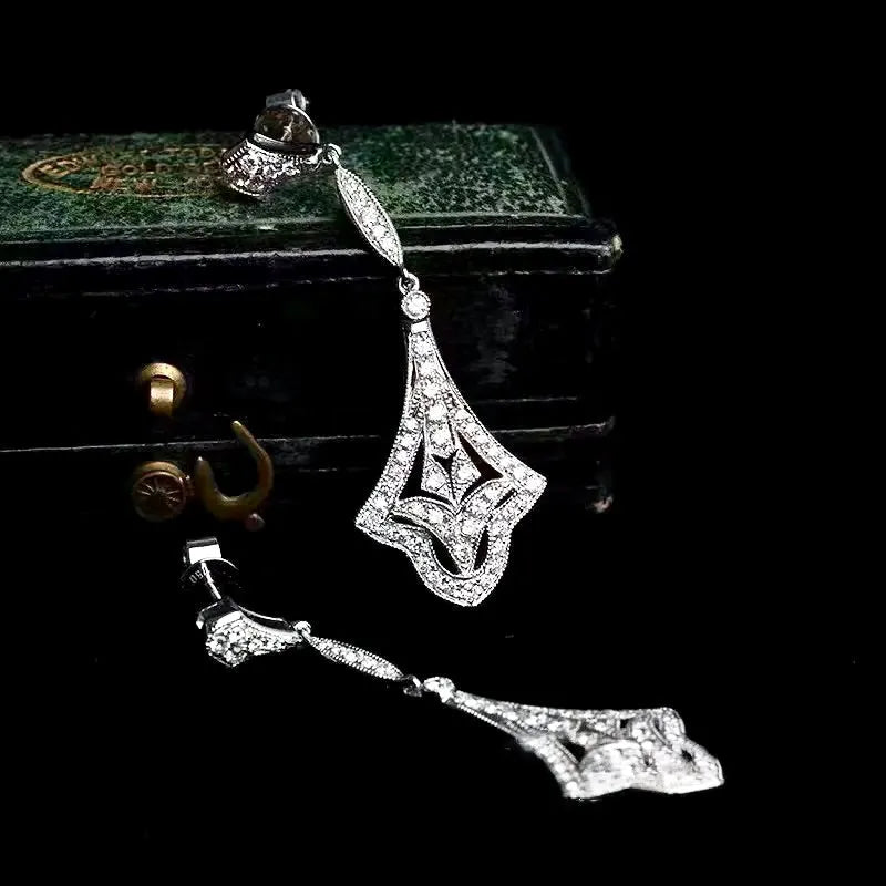 Wedding Jewelry - Vintage Style CZ Bridal Earrings 