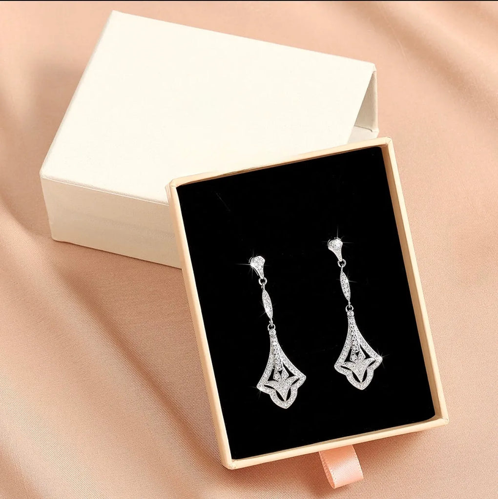 Wedding Jewelry - Vintage Style CZ Bridal Earrings 