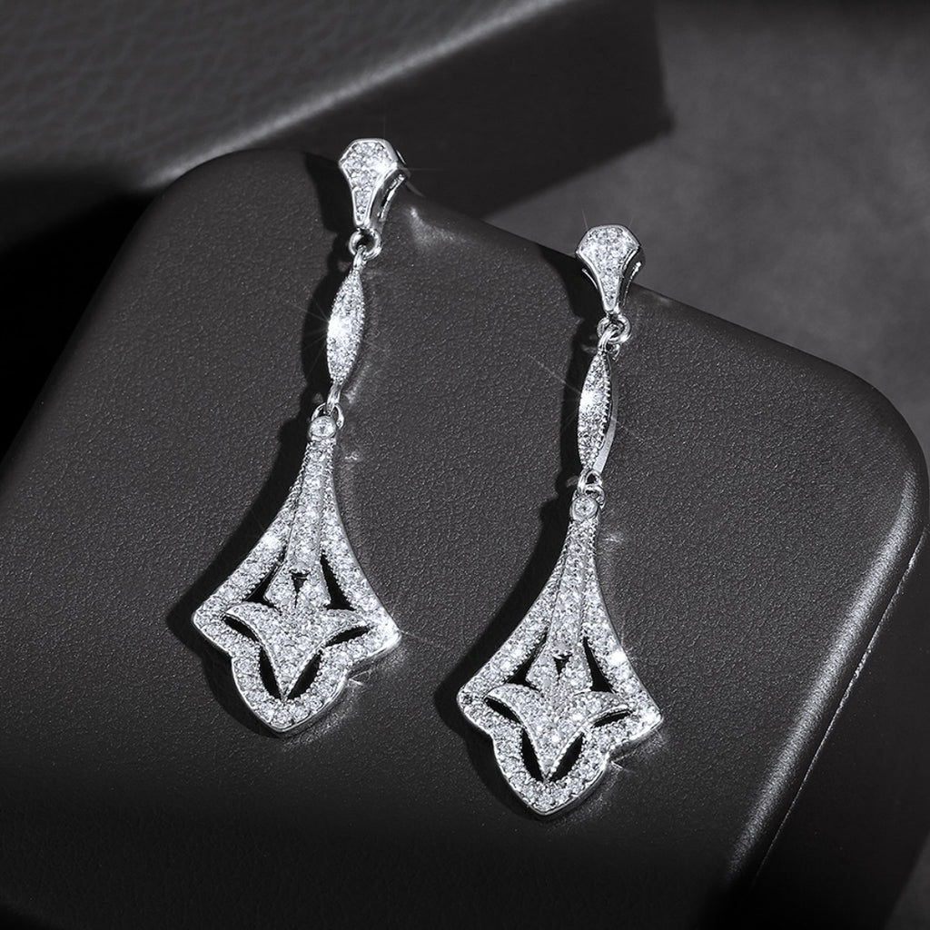 Wedding Jewelry - Vintage Style CZ Bridal Earrings 