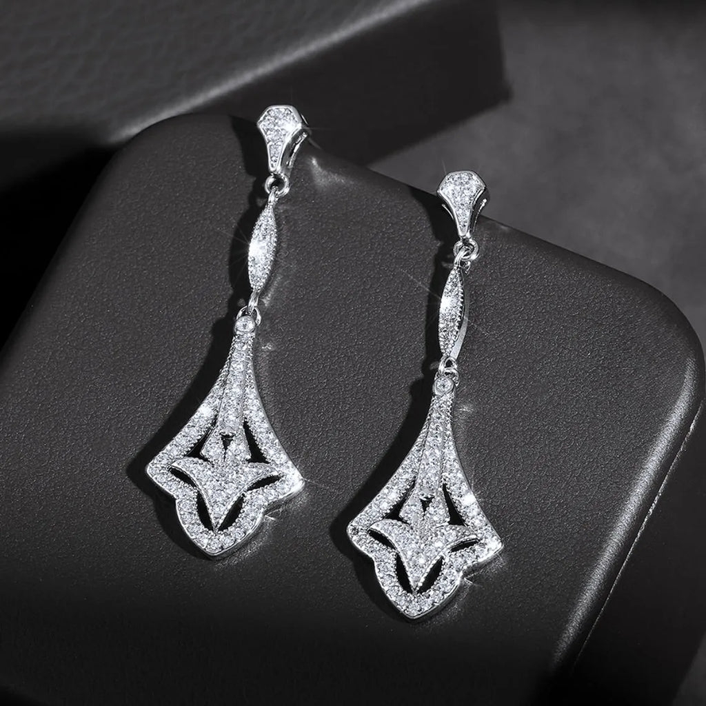 Wedding Jewelry - Vintage Style CZ Bridal Earrings 