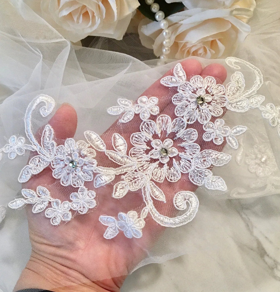 Wedding Veils - Lace Edge Waist Length Bridal Veil