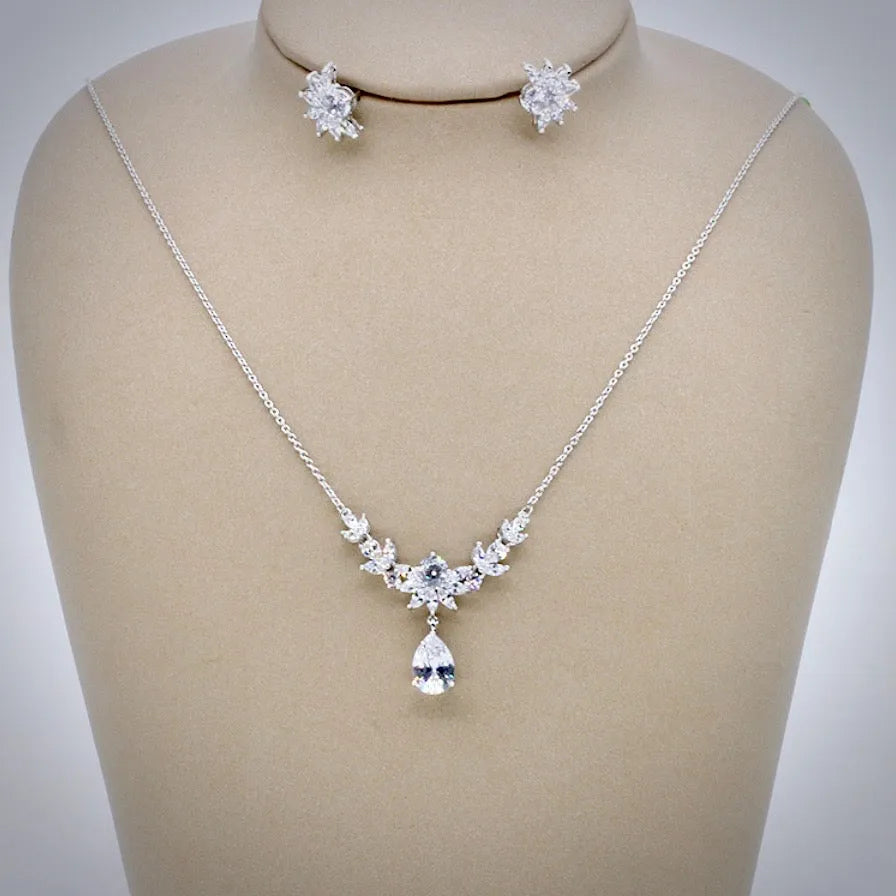 Wedding Jewelry and Accessories - Silver Cubic Zirconia Bridal Jewelry Set