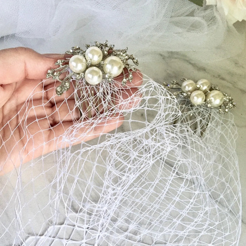 Wedding Veils - Bridal Birdcage Veil - Available in White and Ivory