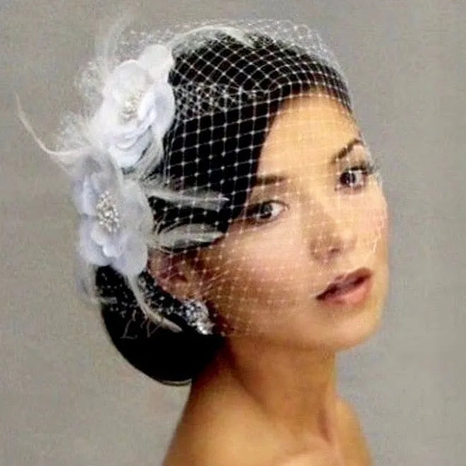 Bridal Birdcage Veil Wedding Veil Short Face Veil Civil