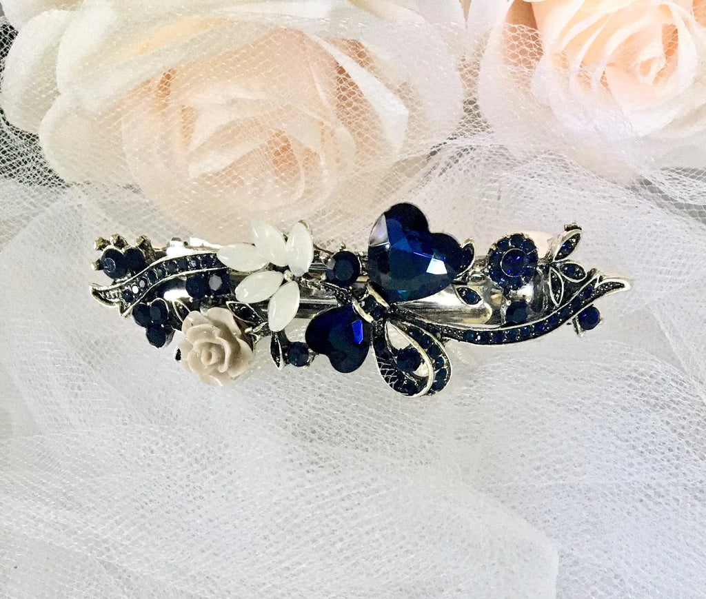 Wedding Hair Accessories - Blue Crystal Bridal / Bridesmaids Hair Clips