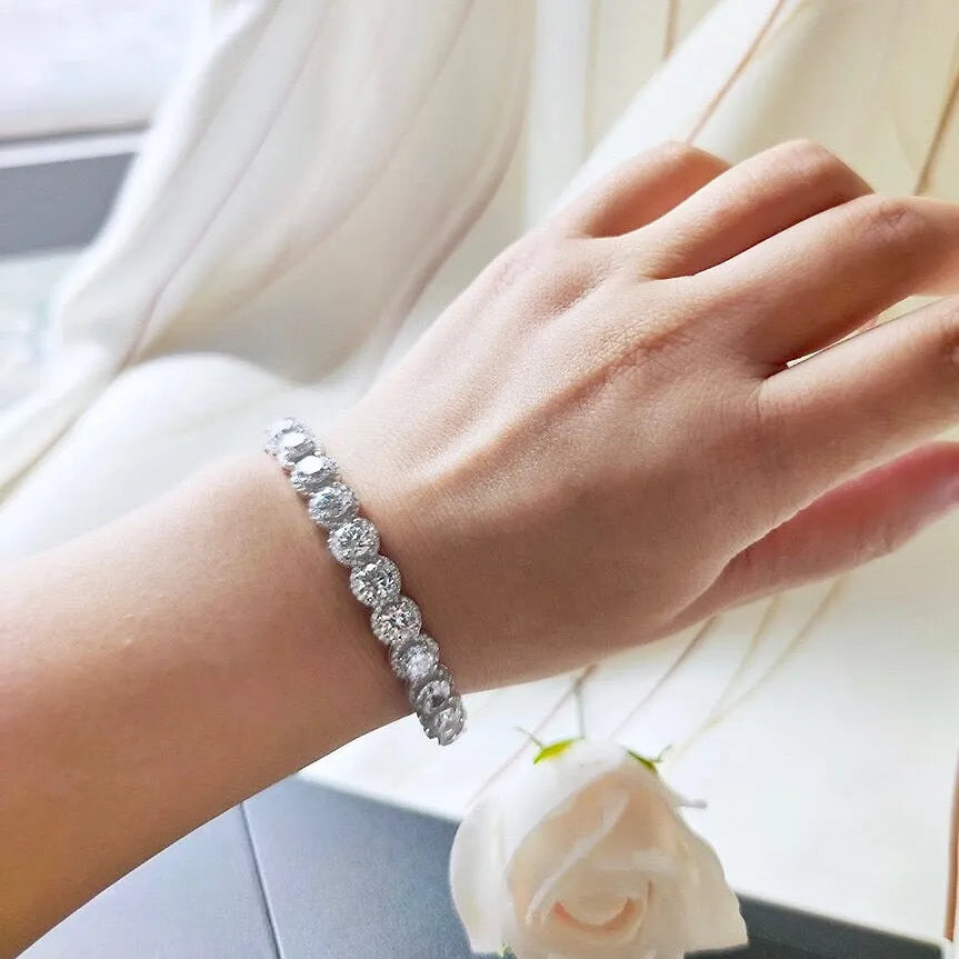 Wedding Jewelry - Silver Cubic Zirconia Bridal Bracelet - Available in Silver and Rose Gold