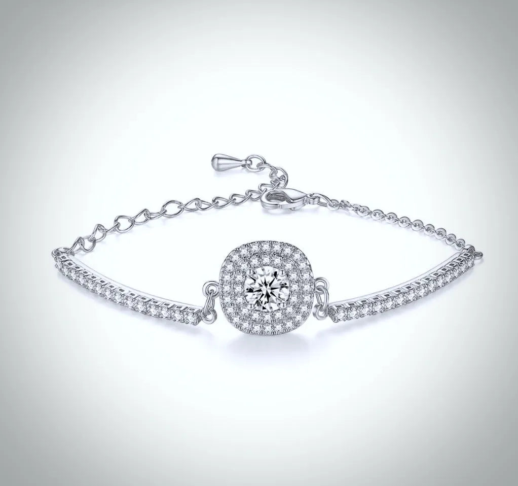 Wedding Jewelry - Silver Cubic Zirconia Bridal Three-Piece Jewelry Set