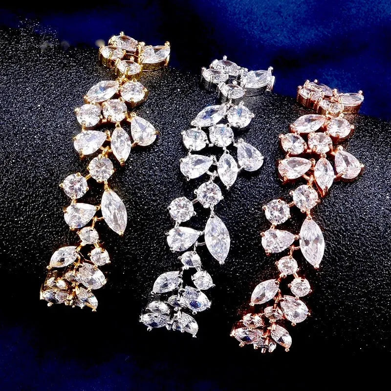 Wedding Jewelry - Cubic Zirconia Bridal Bracelet - Available in Silver, Rose Gold and Yellow Gold