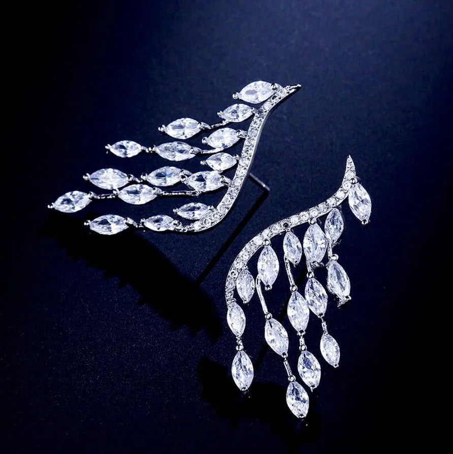 Wedding Jewelry - Cubic Zirconia Bridal Earrings - Available in Silver, Rose Gold and Yellow Gold