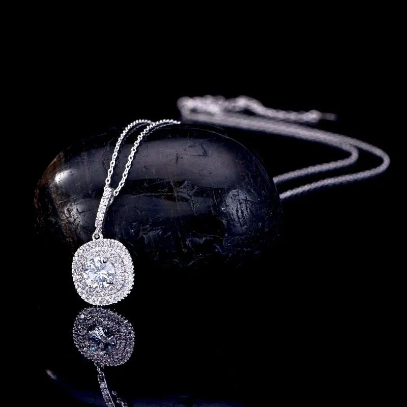 Wedding Jewelry - Silver Cubic Zirconia Bridal Three-Piece Jewelry Set