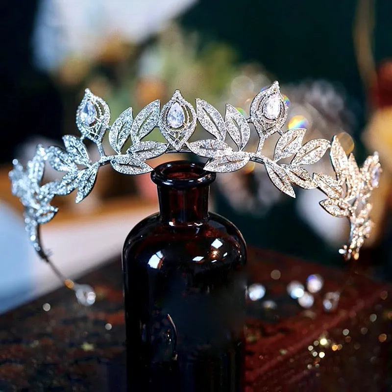 Wedding Hair Accessories - Silver Cubic Zirconia Bridal Tiara