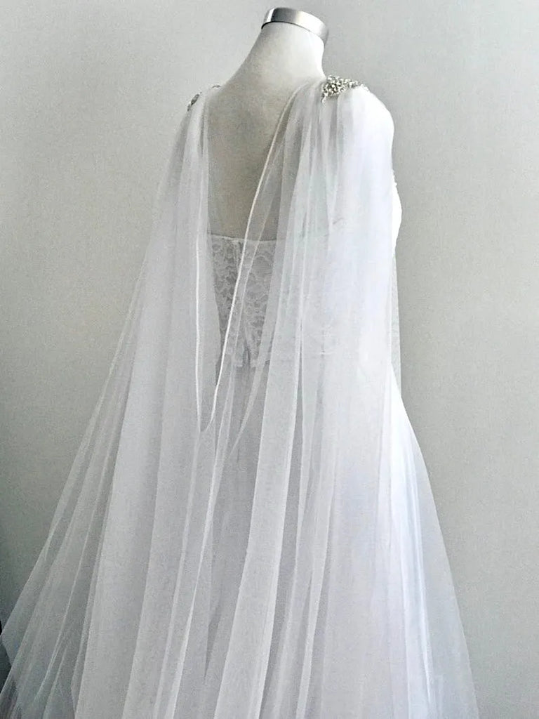 Wedding Veils - Bridal Cape Veil - Cathedral Length