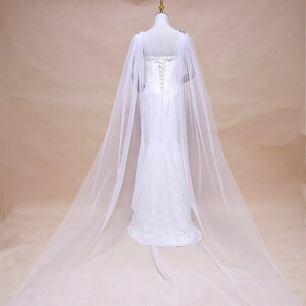 Wedding Veils - Bridal Cape Veil - Cathedral Length