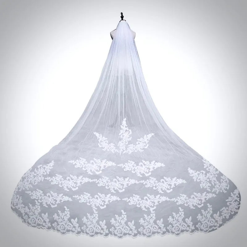 Wedding Veil - Lace Edge Cathedral Length Bridal Veil