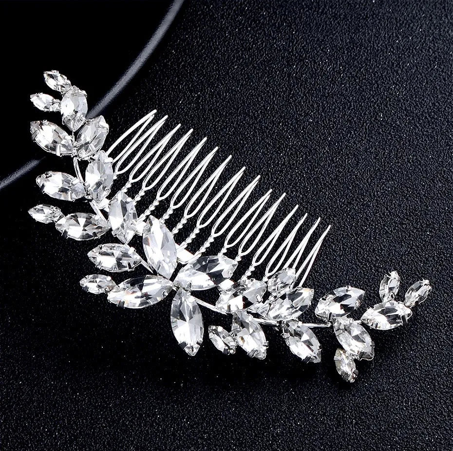 Wedding Hair Accessories - Silver Austrian Crystal Bridal Hair Comb