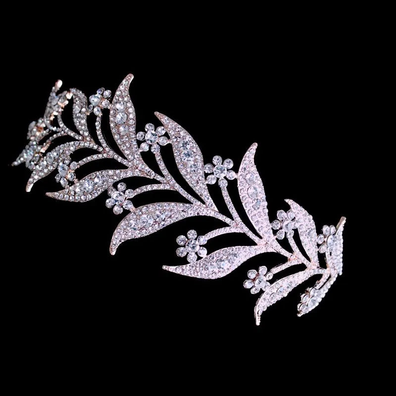 Wedding Hair Accessories - Micro-Pave Crystal Bridal Tiara Headband - Available in Silver, Rose Gold and Yellow Gold