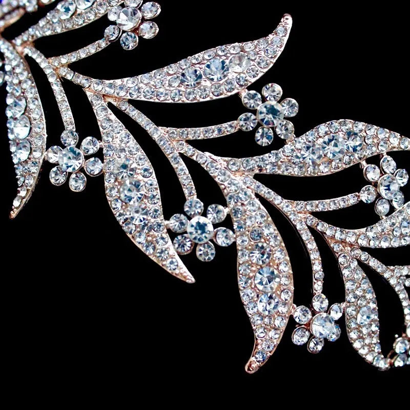 Wedding Hair Accessories - Micro-Pave Crystal Bridal Tiara Headband - Available in Silver, Rose Gold and Yellow Gold