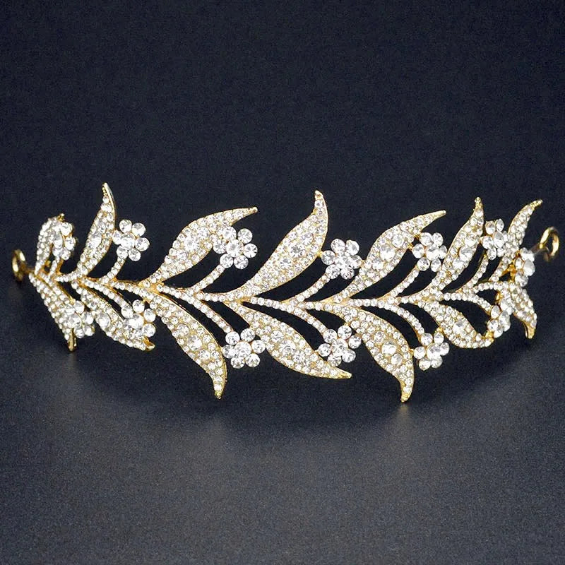 Wedding Hair Accessories - Micro-Pave Crystal Bridal Tiara Headband - Available in Silver, Rose Gold and Yellow Gold