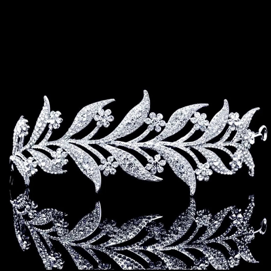 Wedding Hair Accessories - Micro-Pave Crystal Bridal Tiara Headband - Available in Silver, Rose Gold and Yellow Gold
