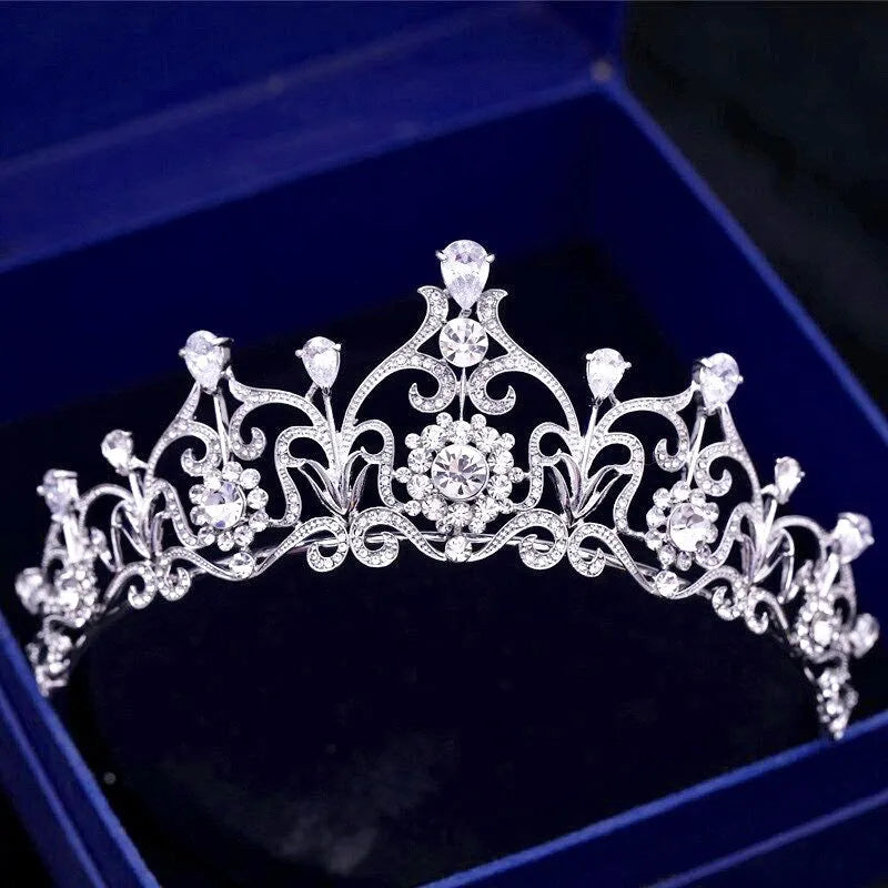 Wedding Hair Accessories - Silver Cubic Zirconia Bridal Tiara