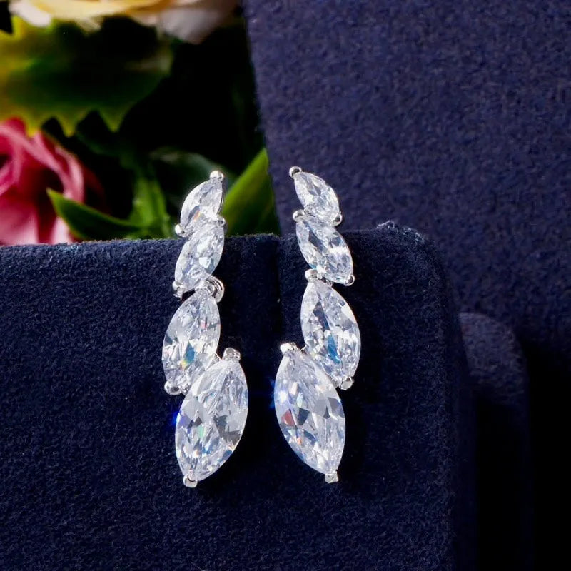 Wedding Jewelry - Silver Cubic Zirconia Bridal Jewelry Set