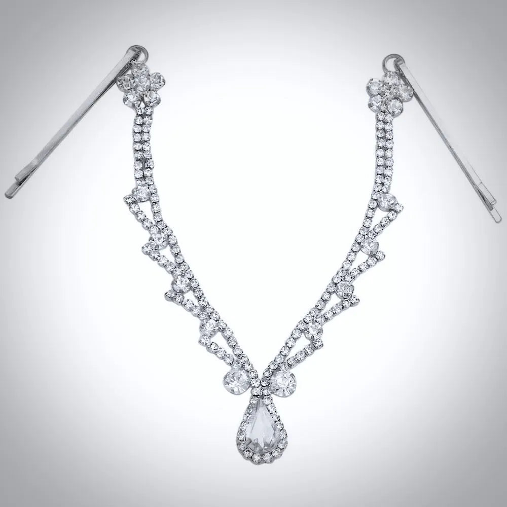 Wedding Hair Accessories - Crystal Bridal Forehead Accessory - Available in Silver and Gold