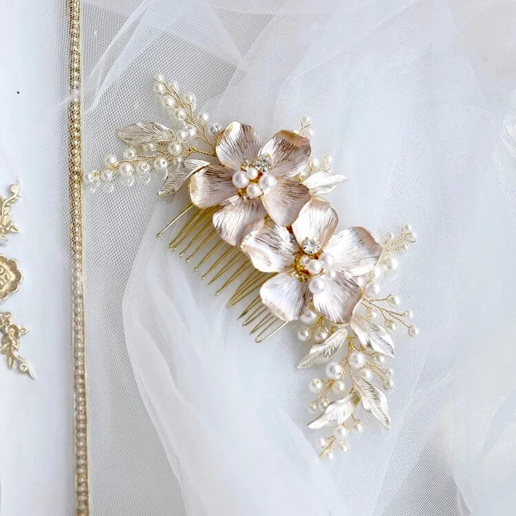 Wedding Hair Accessories - Pearl Bridal Hair Comb - Available in Gold and Silver