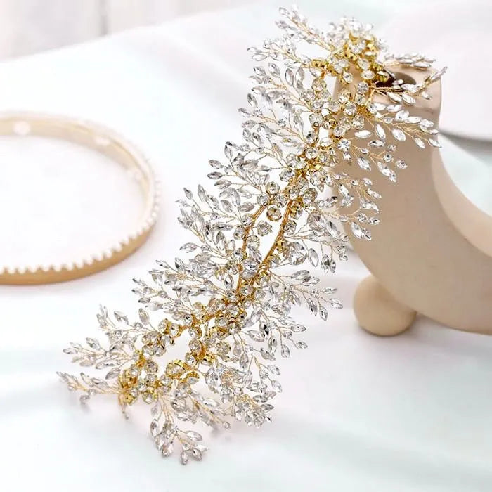 Wedding Hair Accessories - Crystal Bridal Hair Vine - Available in Silver and Yellow Gold