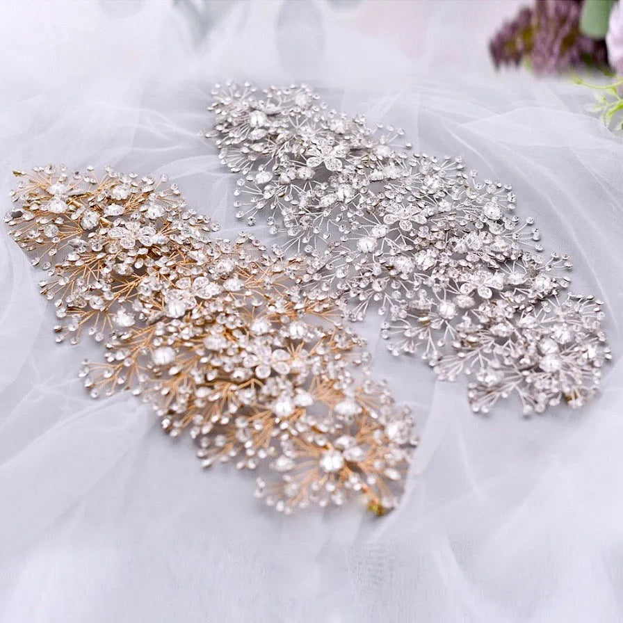 Wedding Hair Accessories - Crystal Bridal Headdress - Available in Gold and Silver