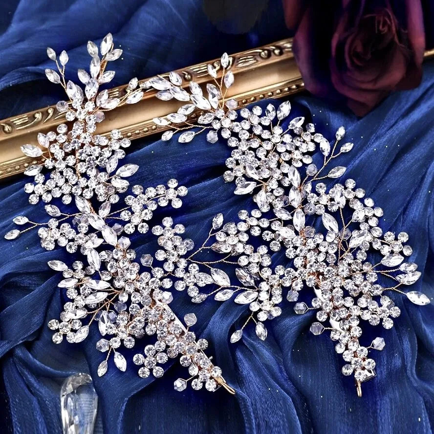 Wedding Hair Accessories - Crystal Bridal Headdress - Available in Silver and Gold