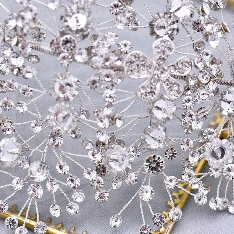 Wedding Hair Accessories - Crystal Bridal Headdress - Available in Gold and Silver