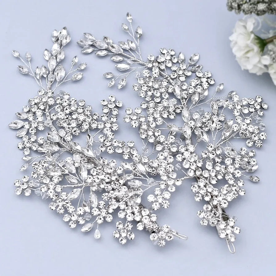 Wedding Hair Accessories - Silver Crystal Bridal Hair Vine