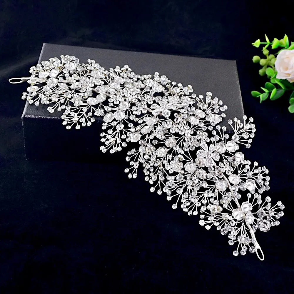 Wedding Hair Accessories - Crystal Bridal Headdress - Available in Gold and Silver