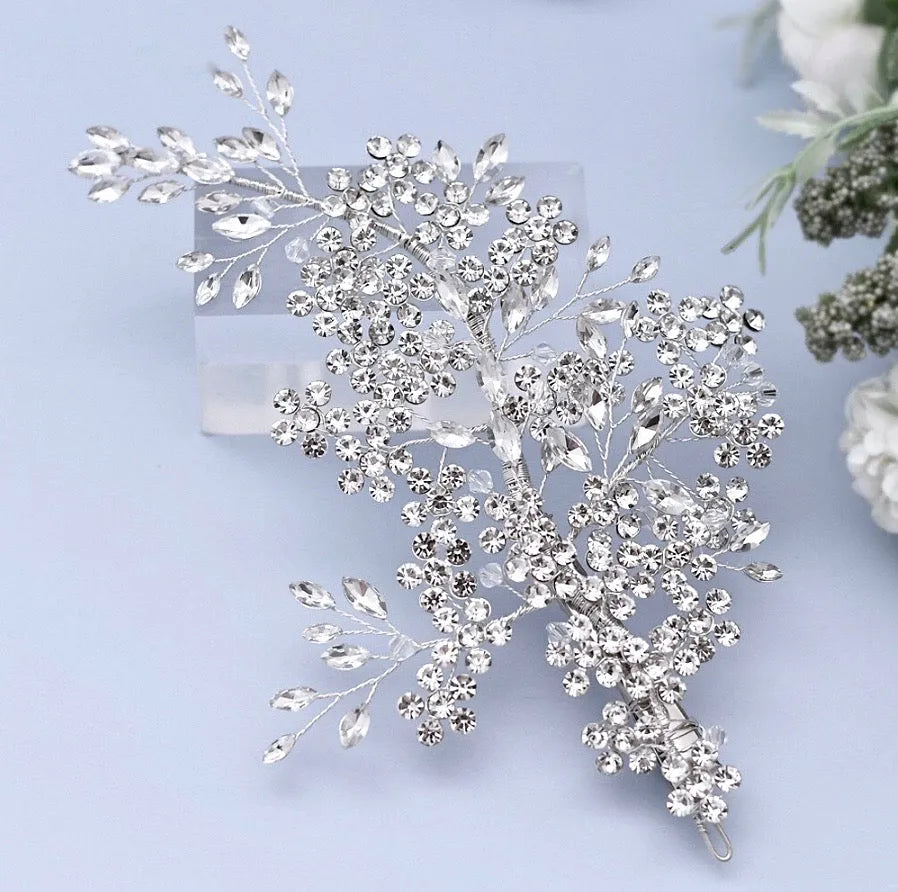 Wedding Hair Accessories - Silver Crystal Bridal Hair Vine