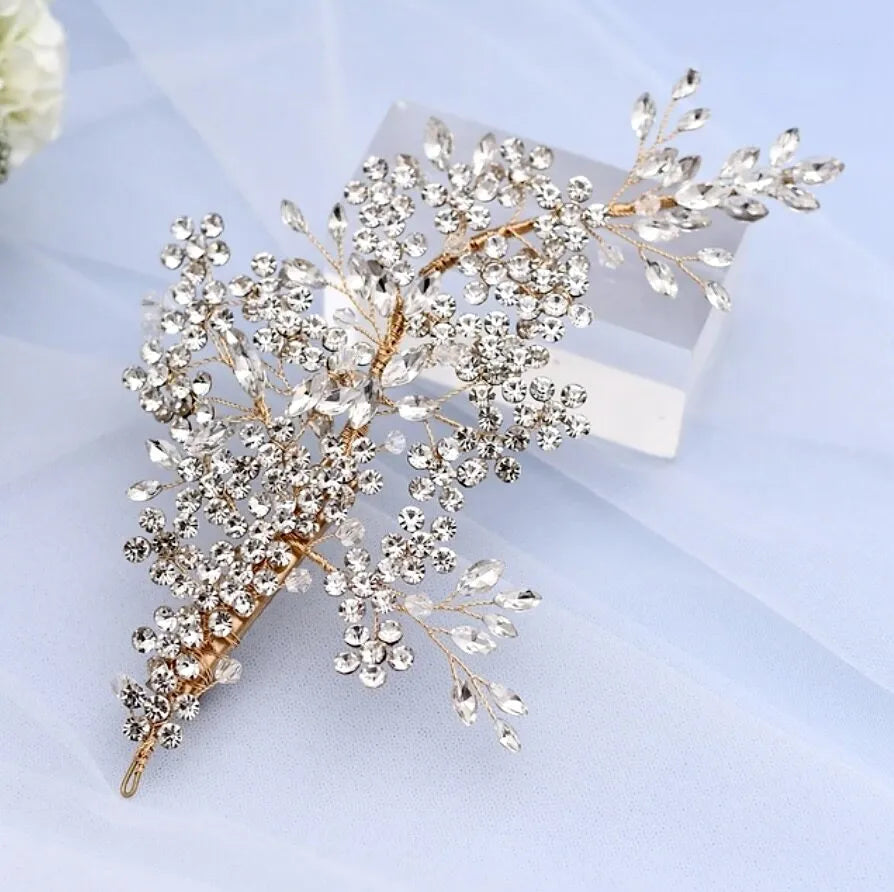 Wedding Hair Accessories - Crystal Bridal Headdress - Available in Silver and Gold