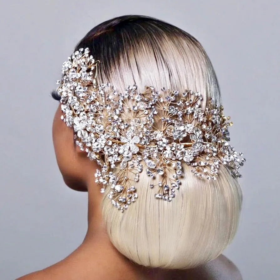 Wedding Hair Accessories - Crystal Bridal Headdress - Available in Gold and Silver