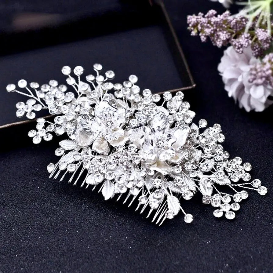 Wedding Hair Accessories - Silver Crystal Bridal Hair Comb