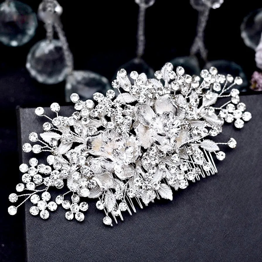 Wedding Hair Accessories - Silver Crystal Bridal Hair Comb